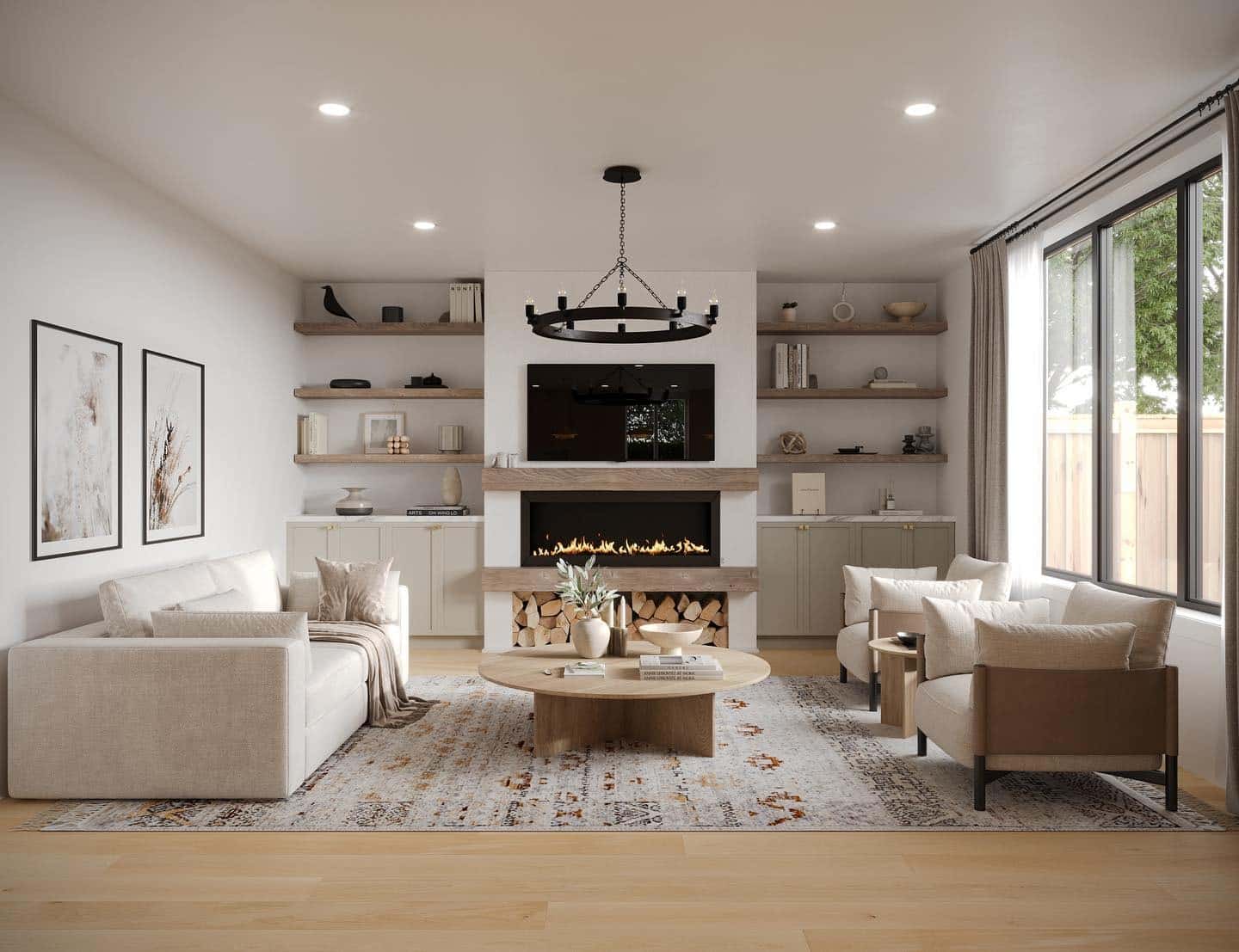 22. Modern Minimal Farmhouse Elegance - modern farmhouse living room ideas