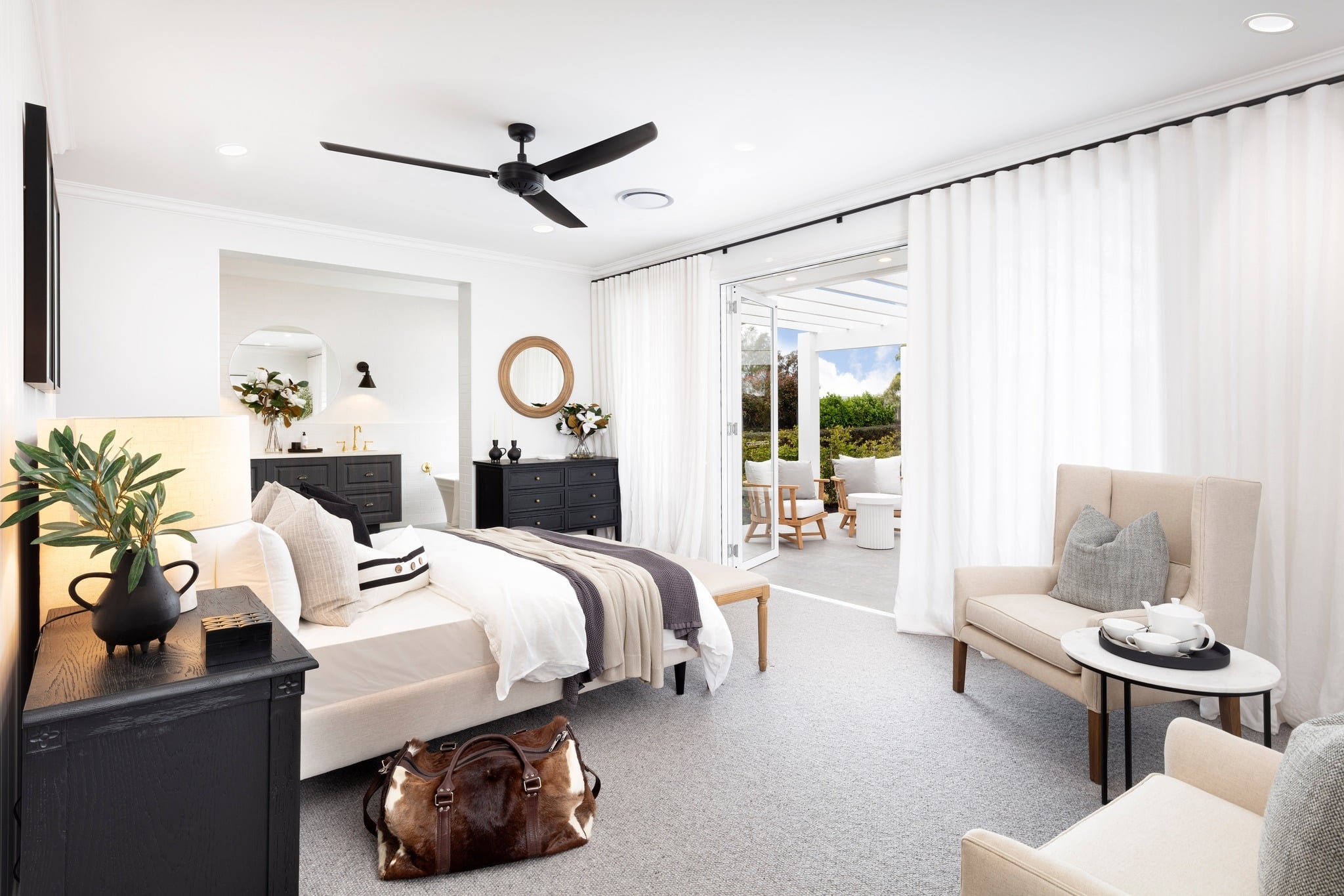 1. Modern Luxe in Neutrals and Charcoal - main bedroom ideas