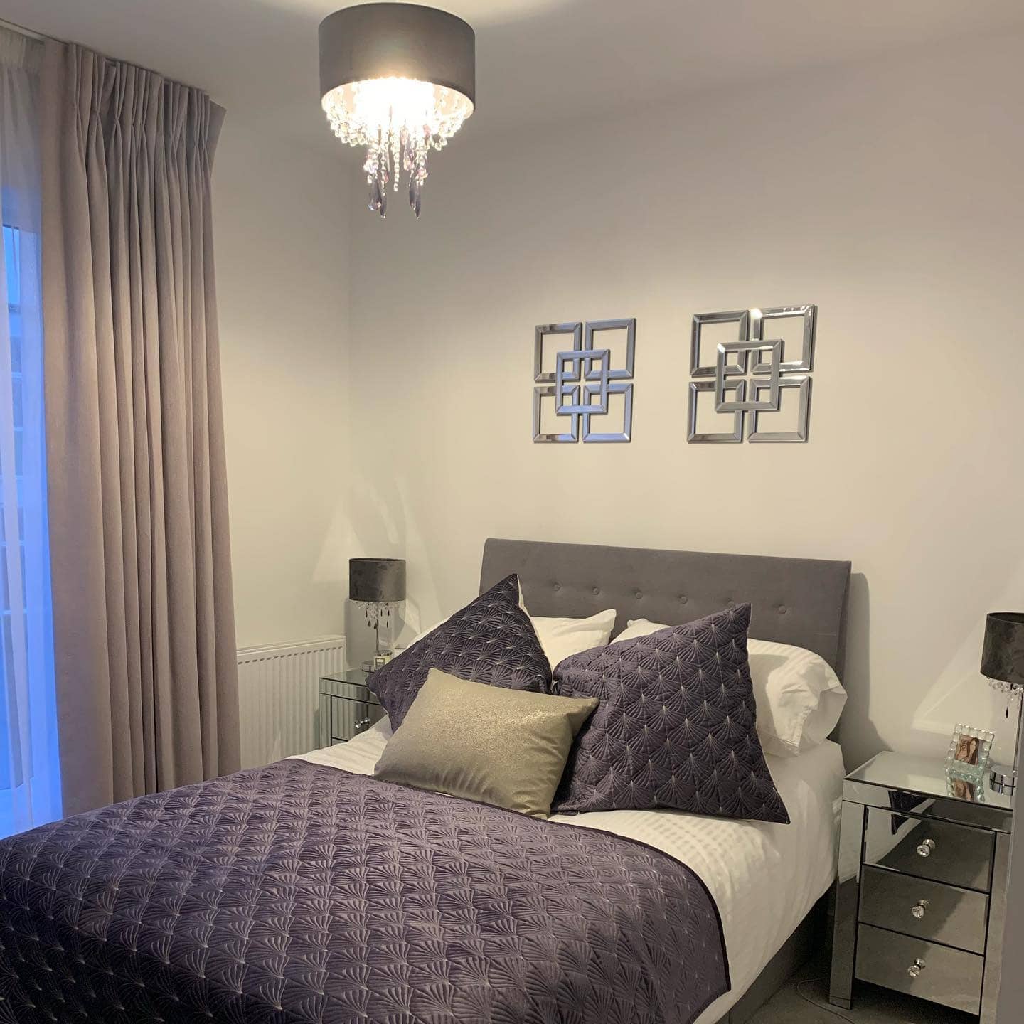 4. Glam Touches with Silver and Deep Violet - main bedroom ideas