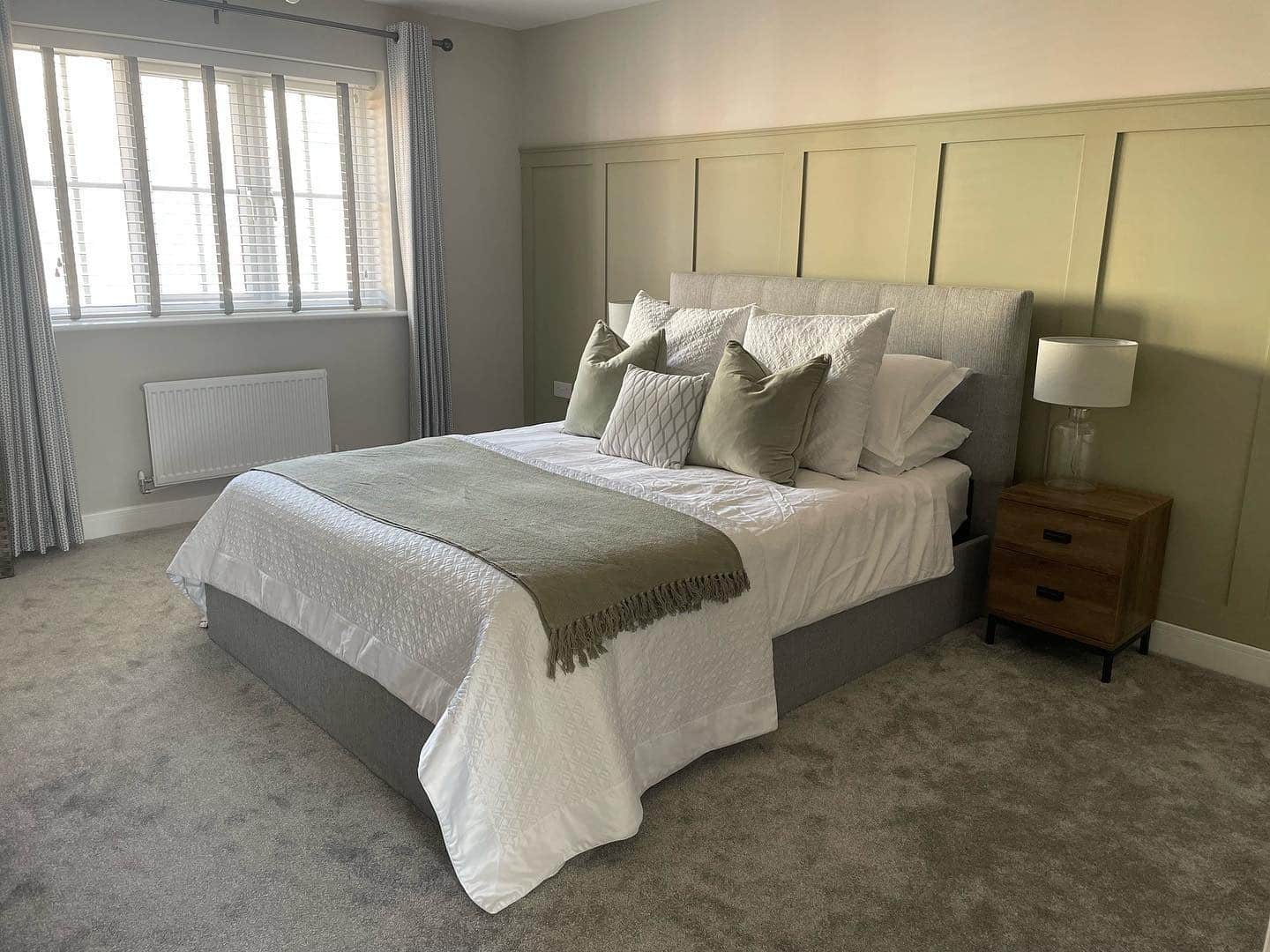 6. Earthy Modern with Olive and Linen - main bedroom ideas