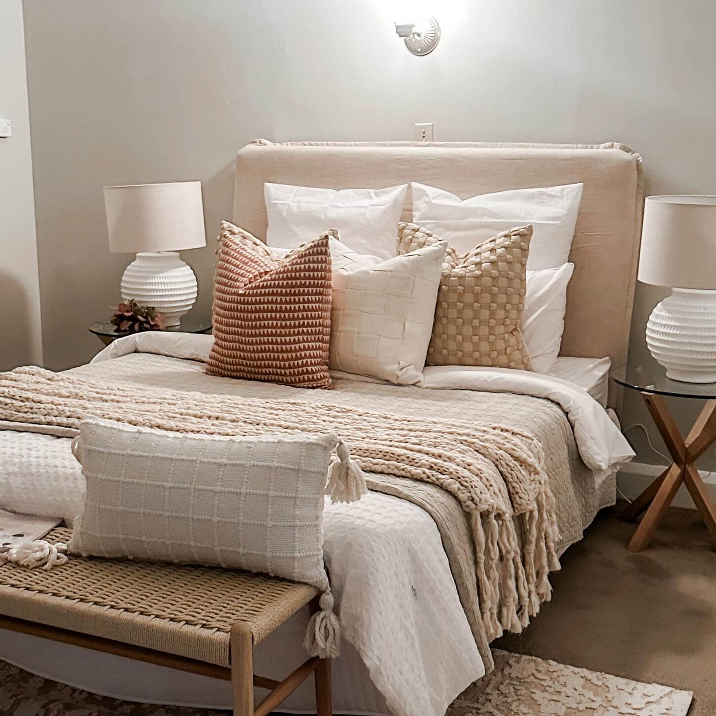13. Warm Neutrals with Terracotta Accents - main bedroom ideas