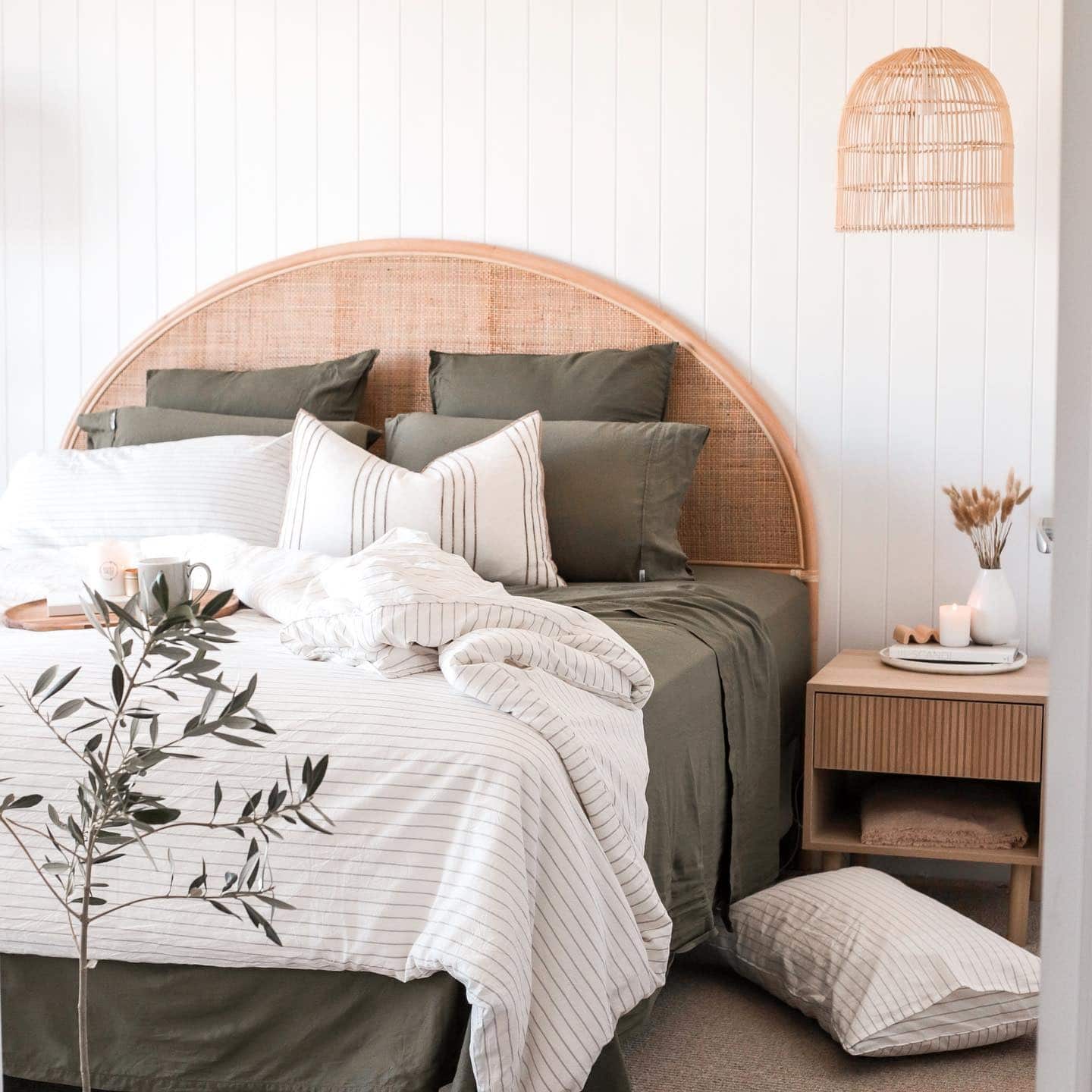 18. Coastal Calm in Olive and Linen - main bedroom ideas