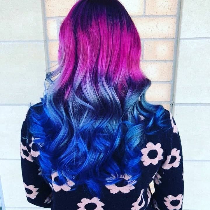 3. Electric Magenta and Blue Fusion - Long Hairstyles for Women