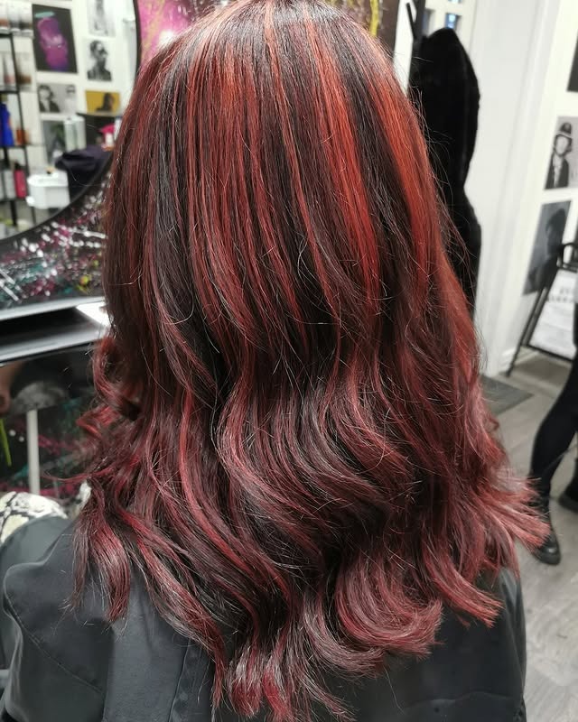 8. Crimson Dimension - Long Hairstyles for Women