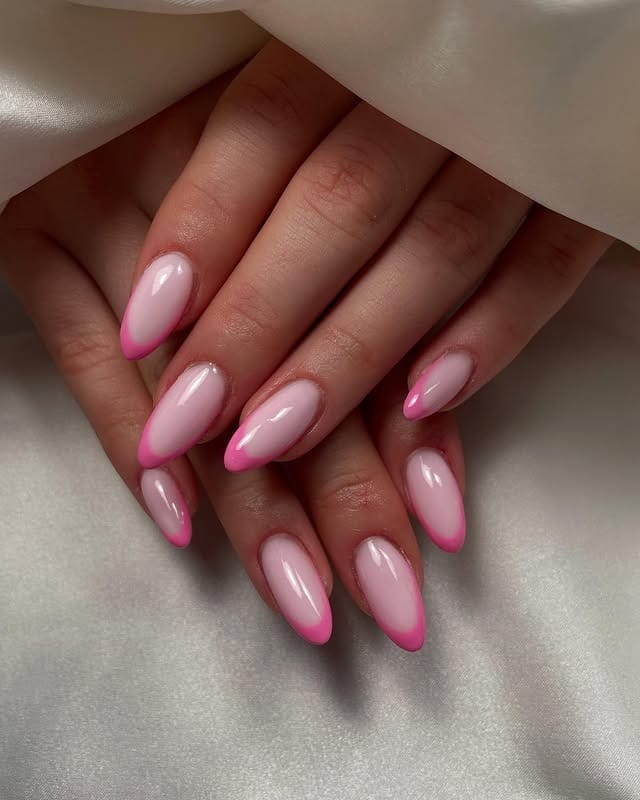 6. Gradient Pink French Ombre - pink french nail ideas
