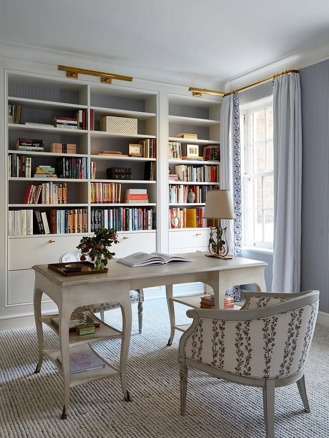 9. Soft Classic Charm in Cream and Gold - small therapy office decor ideas