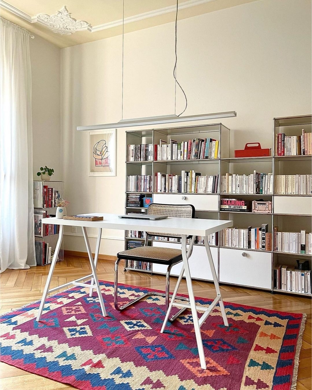 14. Minimal Modern with a Touch of Pattern - small therapy office decor ideas