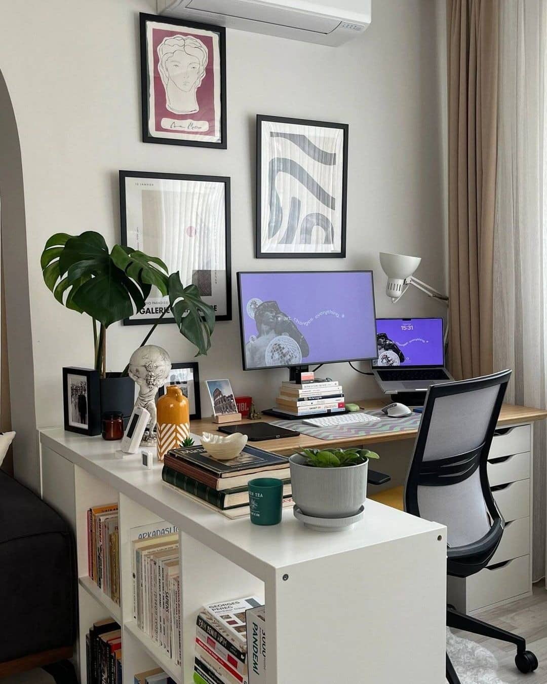 16. Contemporary Calm in Soft Neutrals and Ash Wood - small therapy office decor ideas