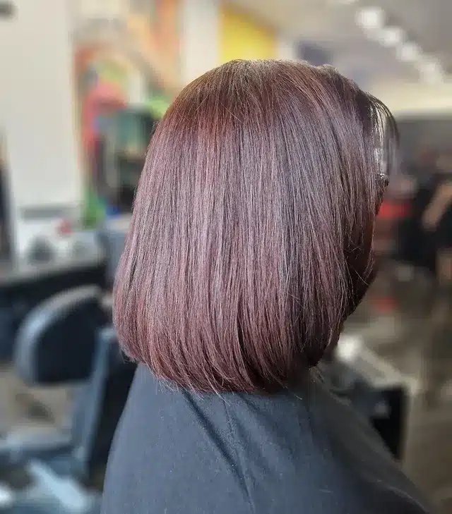 13. Rosy Chestnut Bob - Red Brown Hair Color