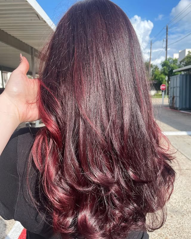 15. Crimson Melt Waves - Red Brown Hair Color