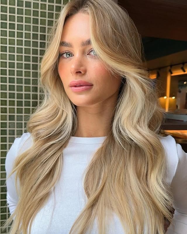12. Buttery Honey Blonde Waves - Honey Blonde Hair with Highlights