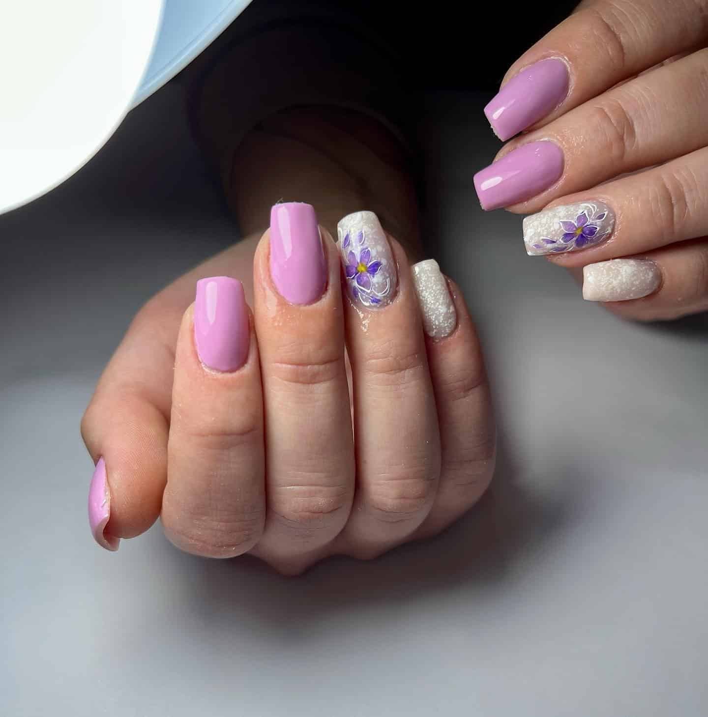13. Lilac Garden Charm - plum nail ideas