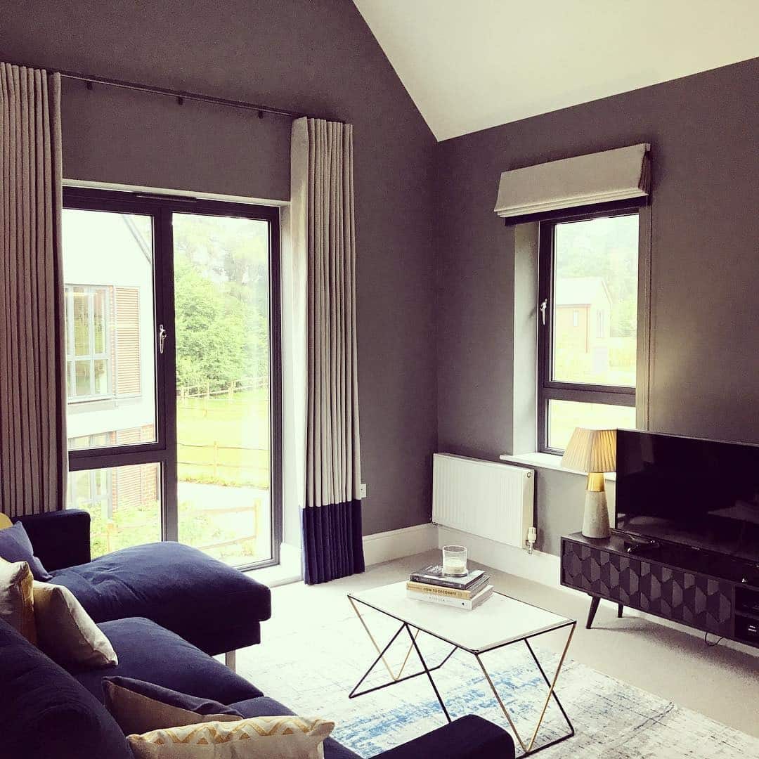 7. Soft Modern with Natural Light - grey and blue living room ideas