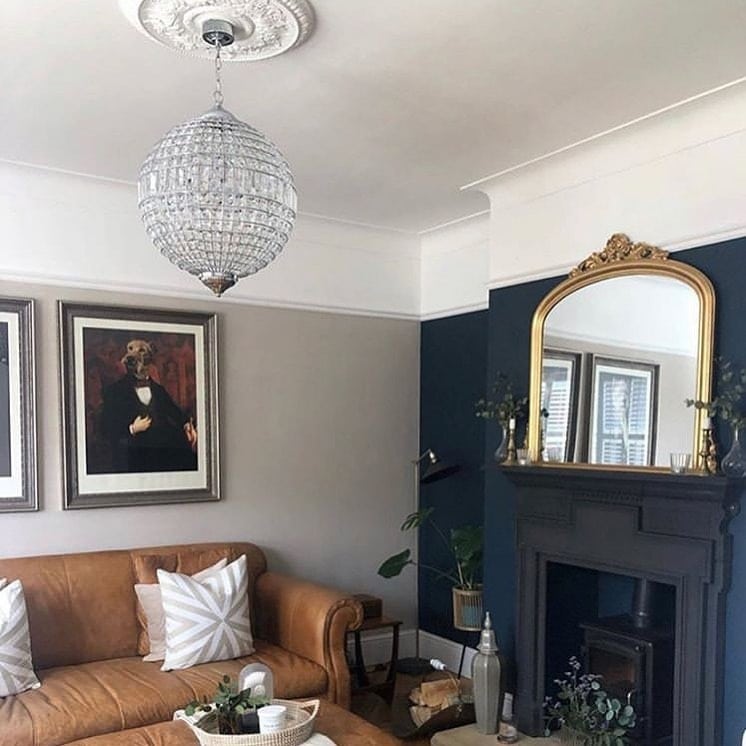 13. Classic Contrast with Navy Detailing - grey and blue living room ideas