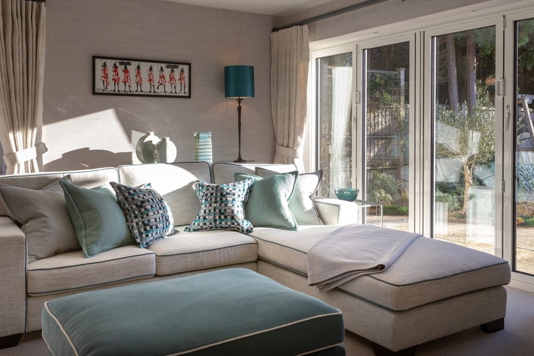 2. Soft Elegance with Teal Comfort - teal and grey living room ideas