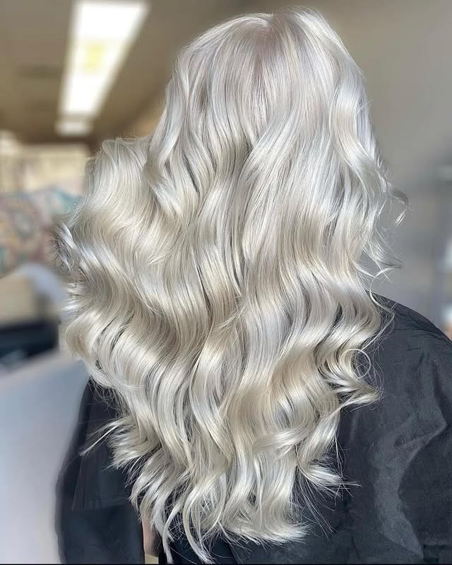 2. Silver Luxe Waves - Platinum Hair Color