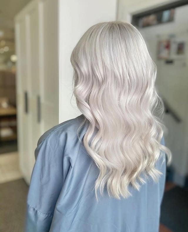 4. Soft Pearl Platinum Waves - Platinum Hair Color