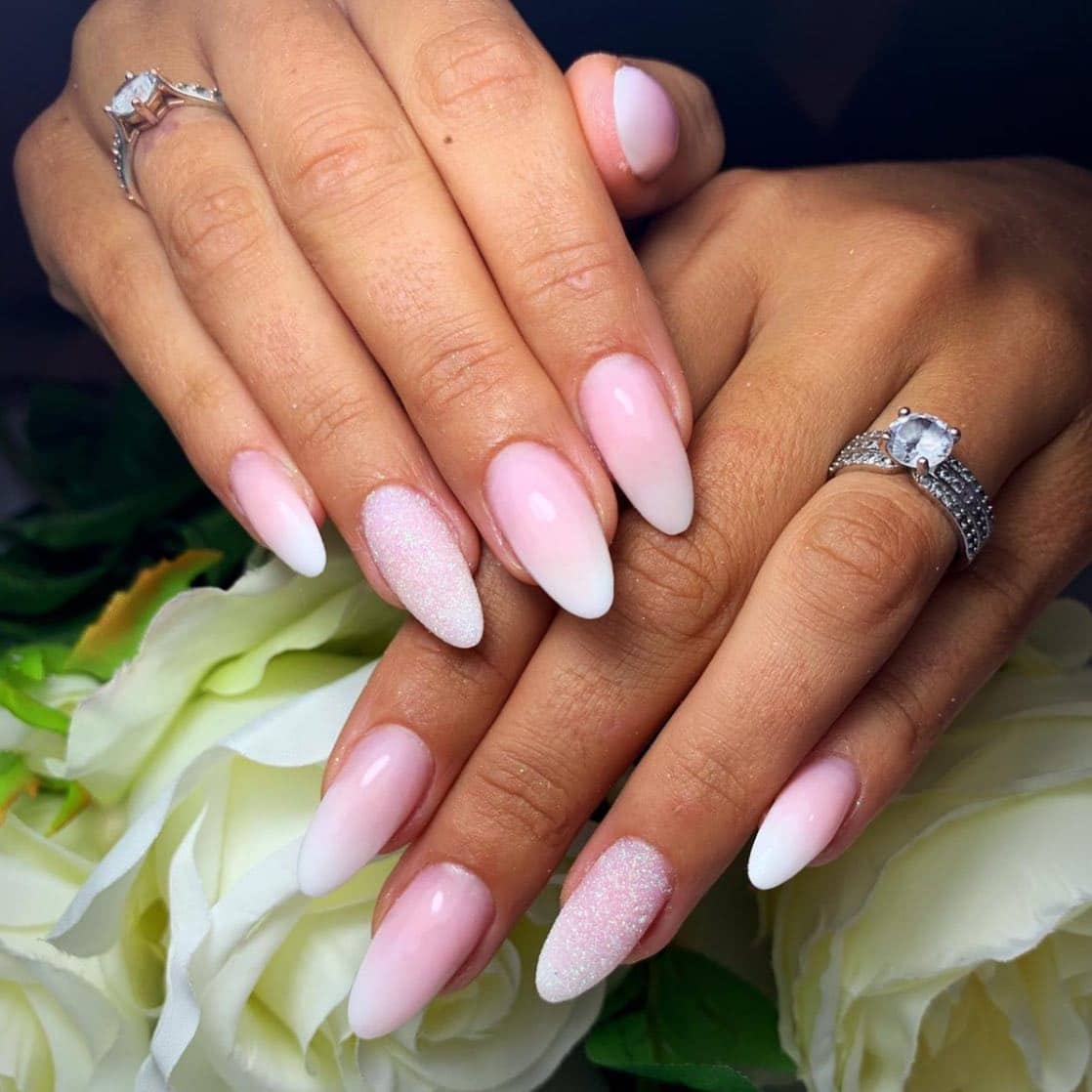 5. Classic Pink Ombré Elegance - pointed nail ideas