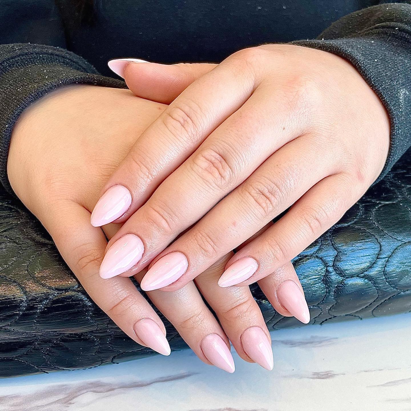 19. Pale Blush Perfection Nails - pointed nail ideas