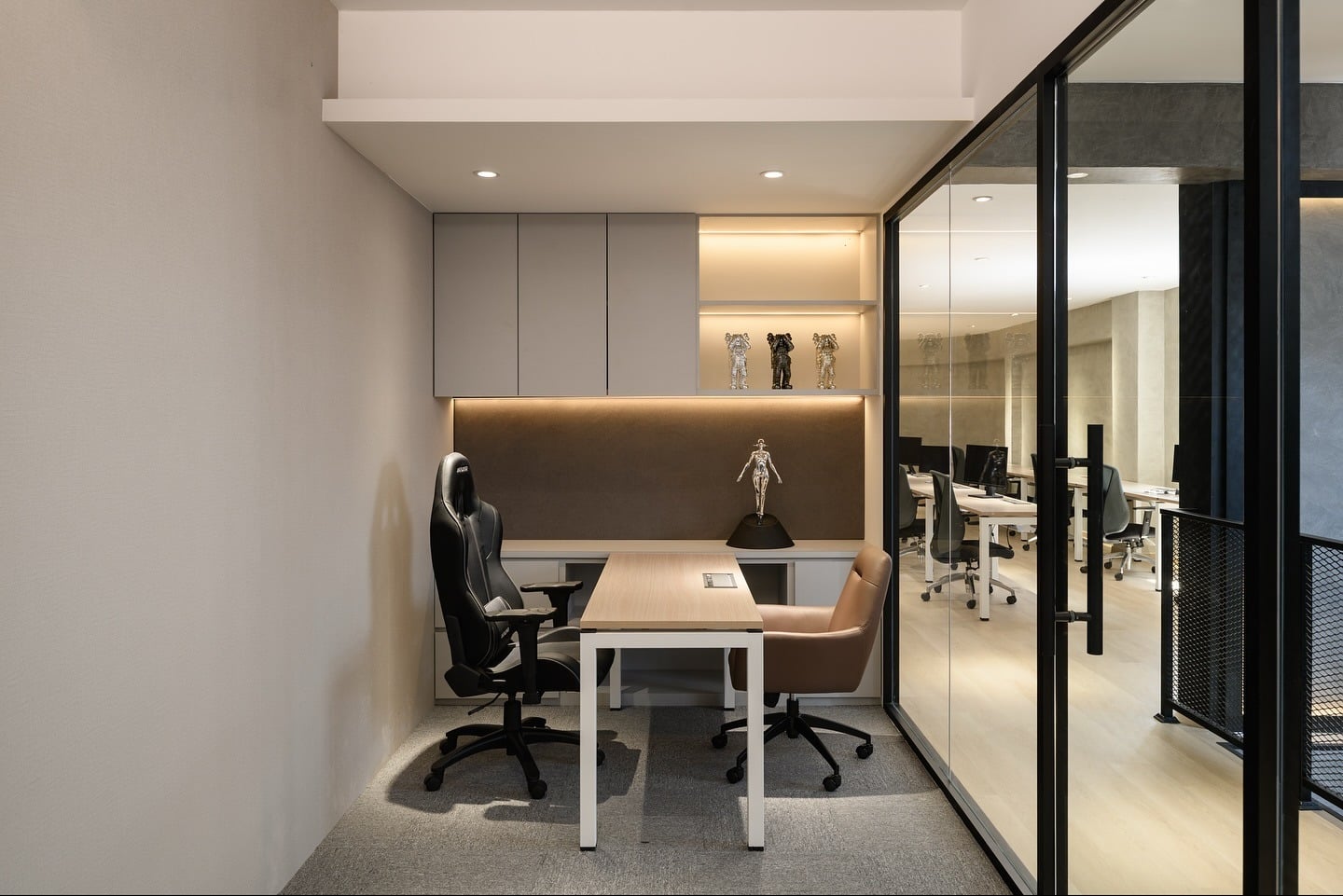 2. Compact Power Office with Minimalist Precision - corporate office ideas