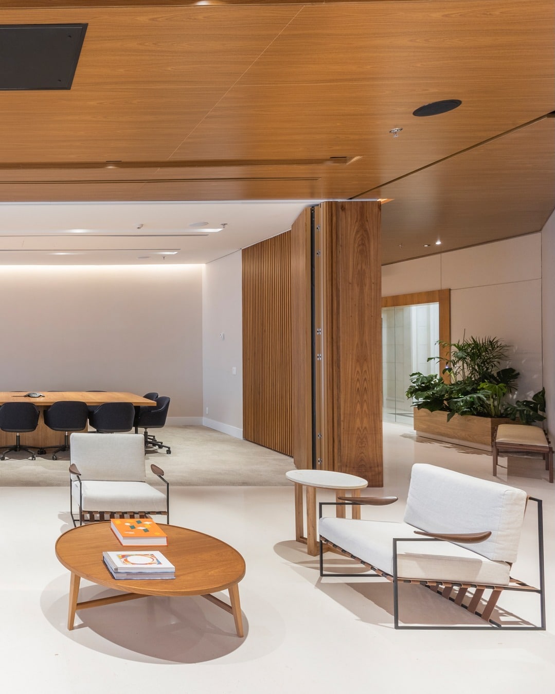 10. Lounge-Meeting Hybrid in Soft Oak and Cream - corporate office ideas