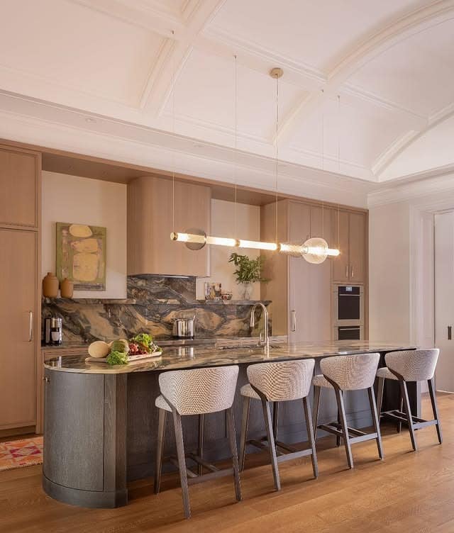 1. Marble Drama & Soft Neutrals - kitchen centerpiece ideas