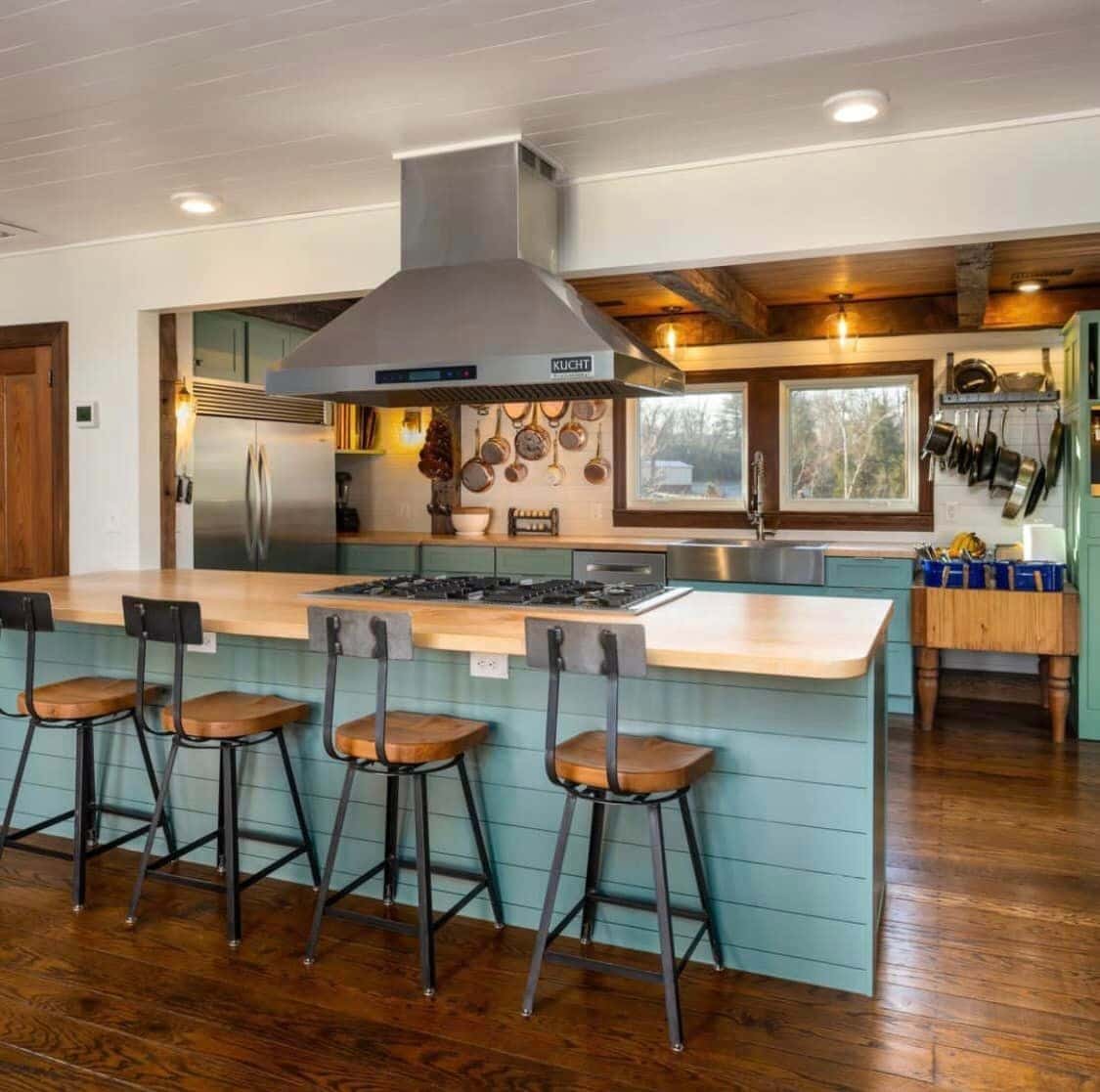 2. Rustic Aqua Charm - kitchen centerpiece ideas