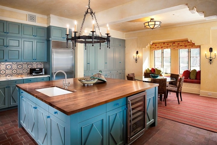 3. Mediterranean Blue Elegance - kitchen centerpiece ideas