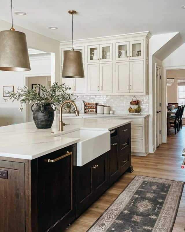 7. Warm Neutrals with Timeless Appeal - kitchen centerpiece ideas