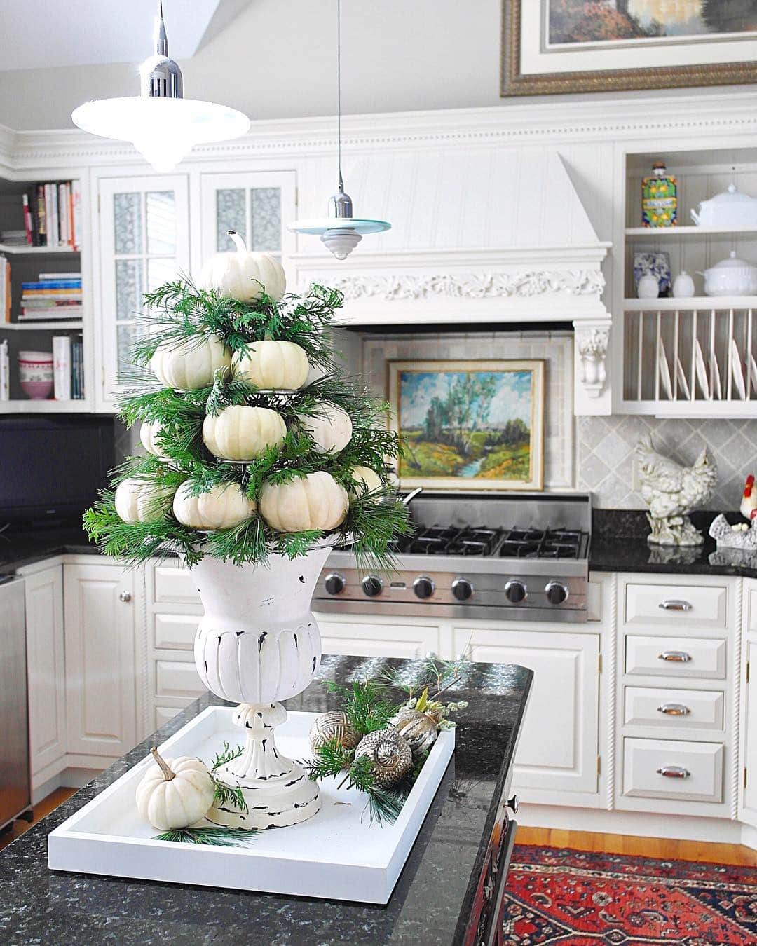 8. Vintage White Grandeur - kitchen centerpiece ideas