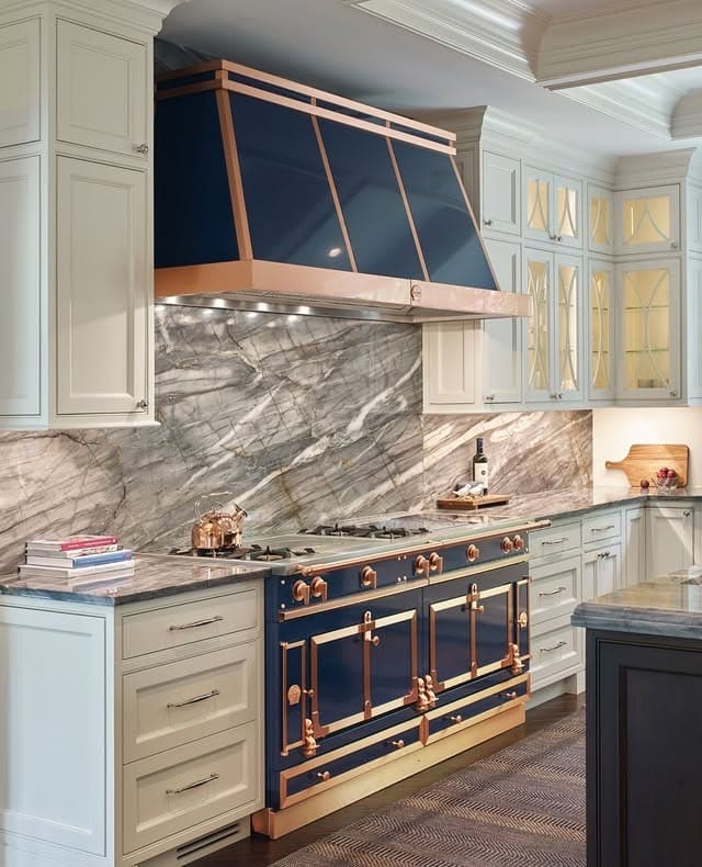14. Royal Blue and Copper Grandeur - kitchen centerpiece ideas