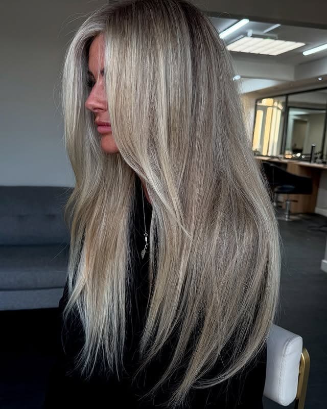 1. Smoky Ash Blonde Layers - Long Blonde Hair