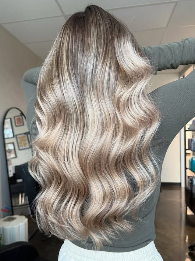 6. Rooted Sand Blonde Waves - Long Blonde Hair