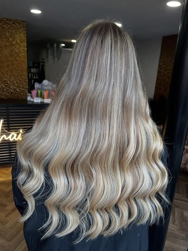 7. Honey Ash Blonde Flow - Long Blonde Hair