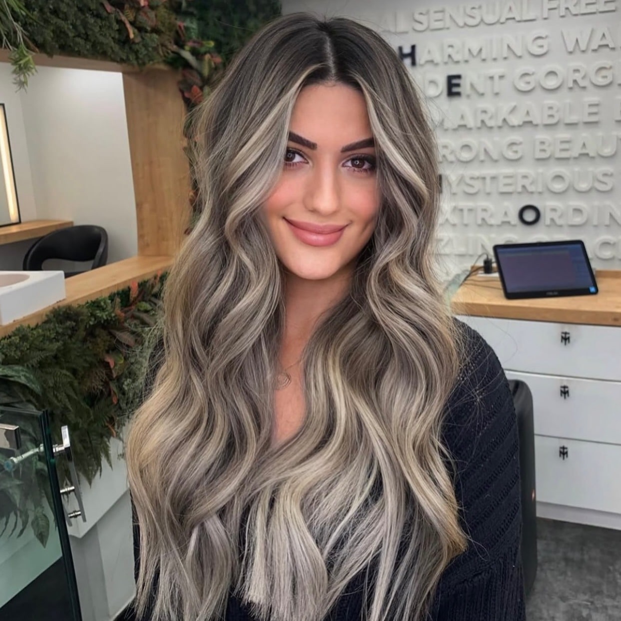20. Smoky Ash Blonde Balayage with Modern Glamour - Ash Blonde Balayage