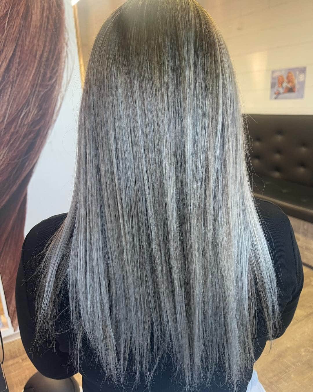 21. Platinum Ash Sleek Balayage - Ash Blonde Balayage