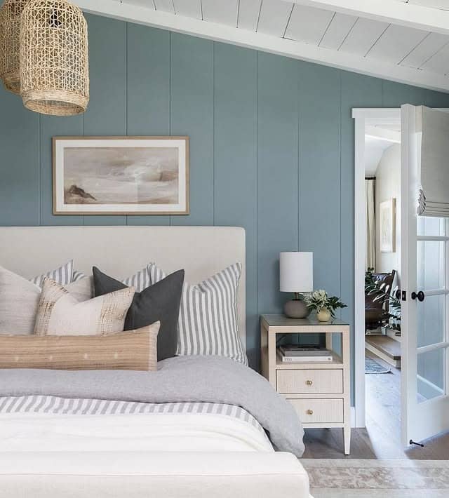 16. Cottage Warmth in Sky Blue and Cream - gray and blue bedroom ideas