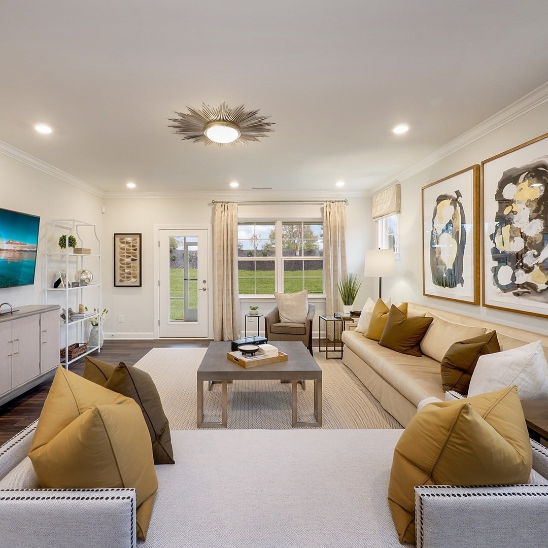 7. Classic Neutrals with Golden Accents - brown and gold living room ideas