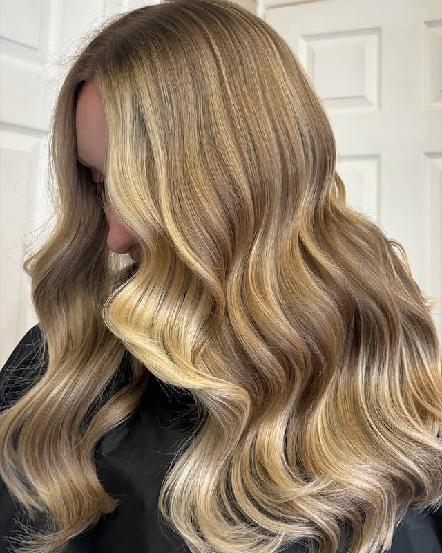 16. Golden Dark Blonde Glam Waves - Dark Blonde Hair Color