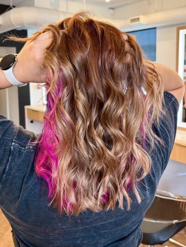 3. Caramel Rose Melt with Pink Pop - Fall Hairstyles