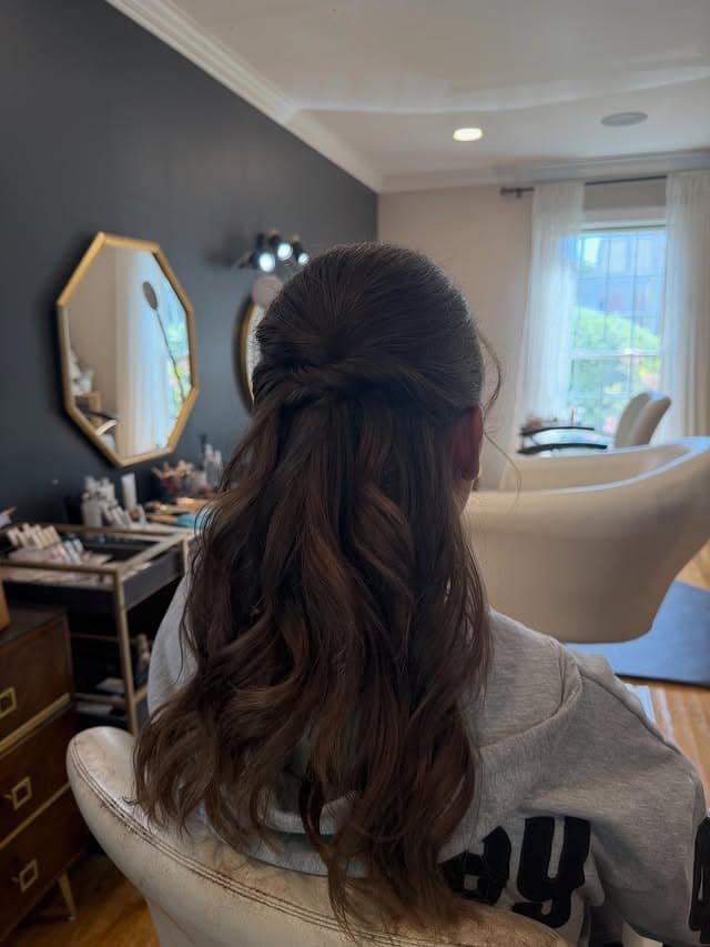 8. Twisted Espresso Half-Up Style - Fall Hairstyles