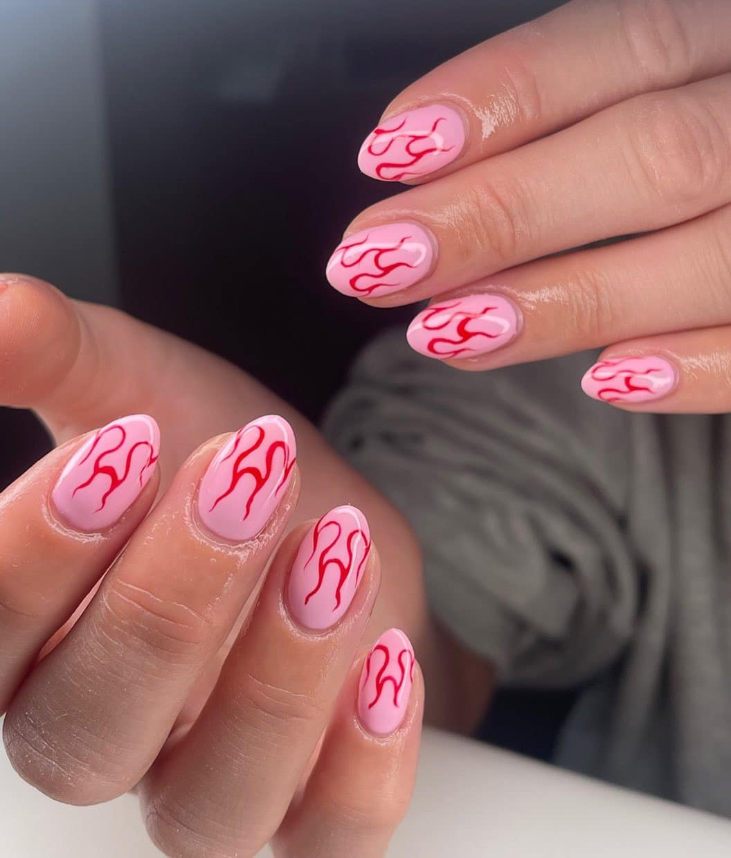 13. Pink Flame Fusion - red and pink nail ideas