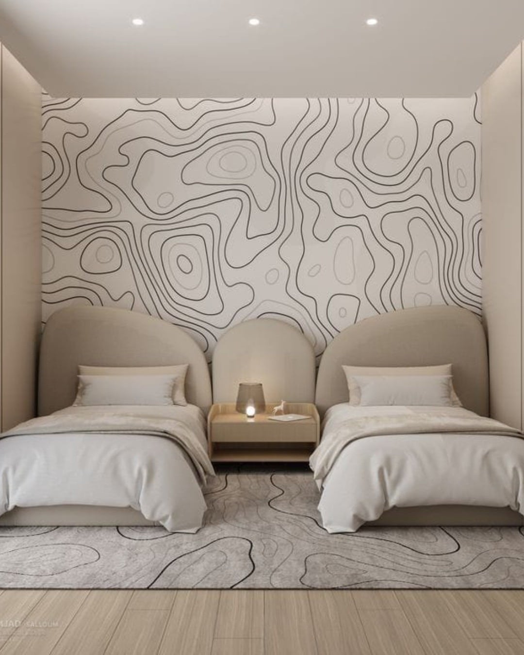 11. Soft Geometry in Neutrals - bedroom ideas for women