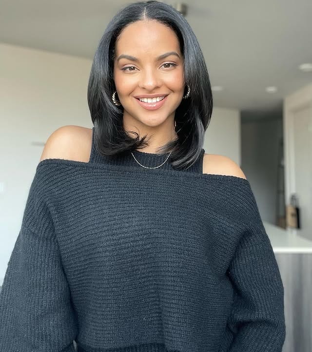 1. Polished Shoulder-Grazing Layers with Deep Black Shine - Short Hair with Layers