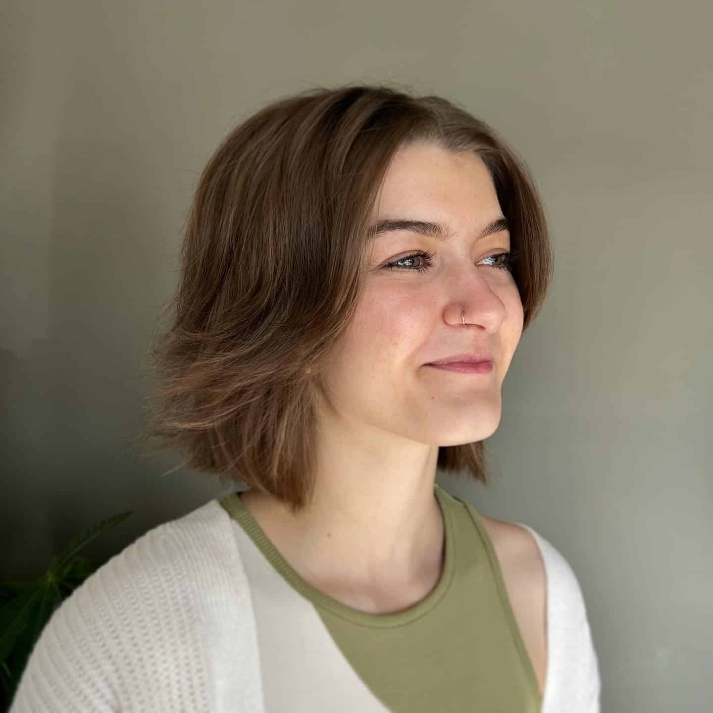 4. Tousled Short Layers with Natural Brown Finish - Short Hair with Layers
