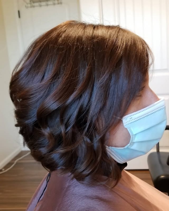 11. Soft Curled Bob with Chocolate Brown Shine - Short Hair with Layers