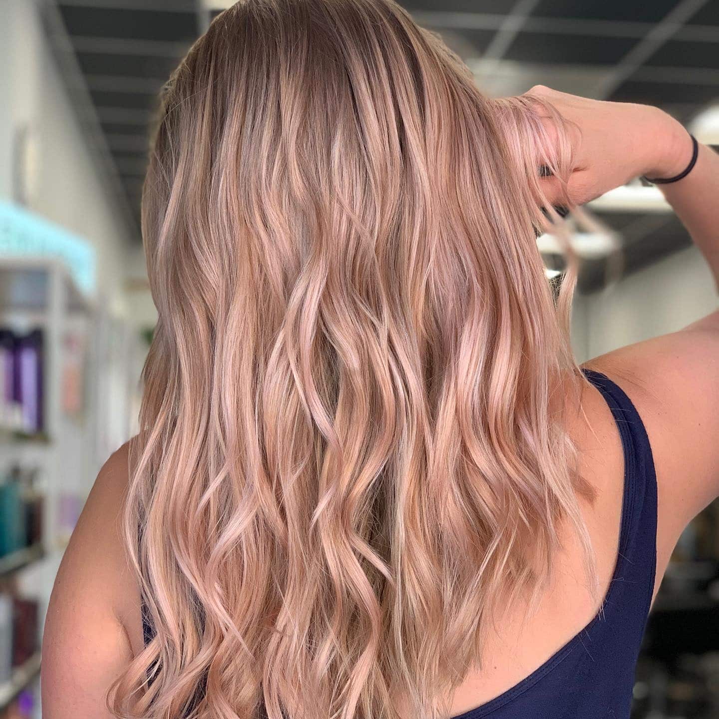 7. Champagne Rose Strawberry Blend - Strawberry Blonde Hair Color