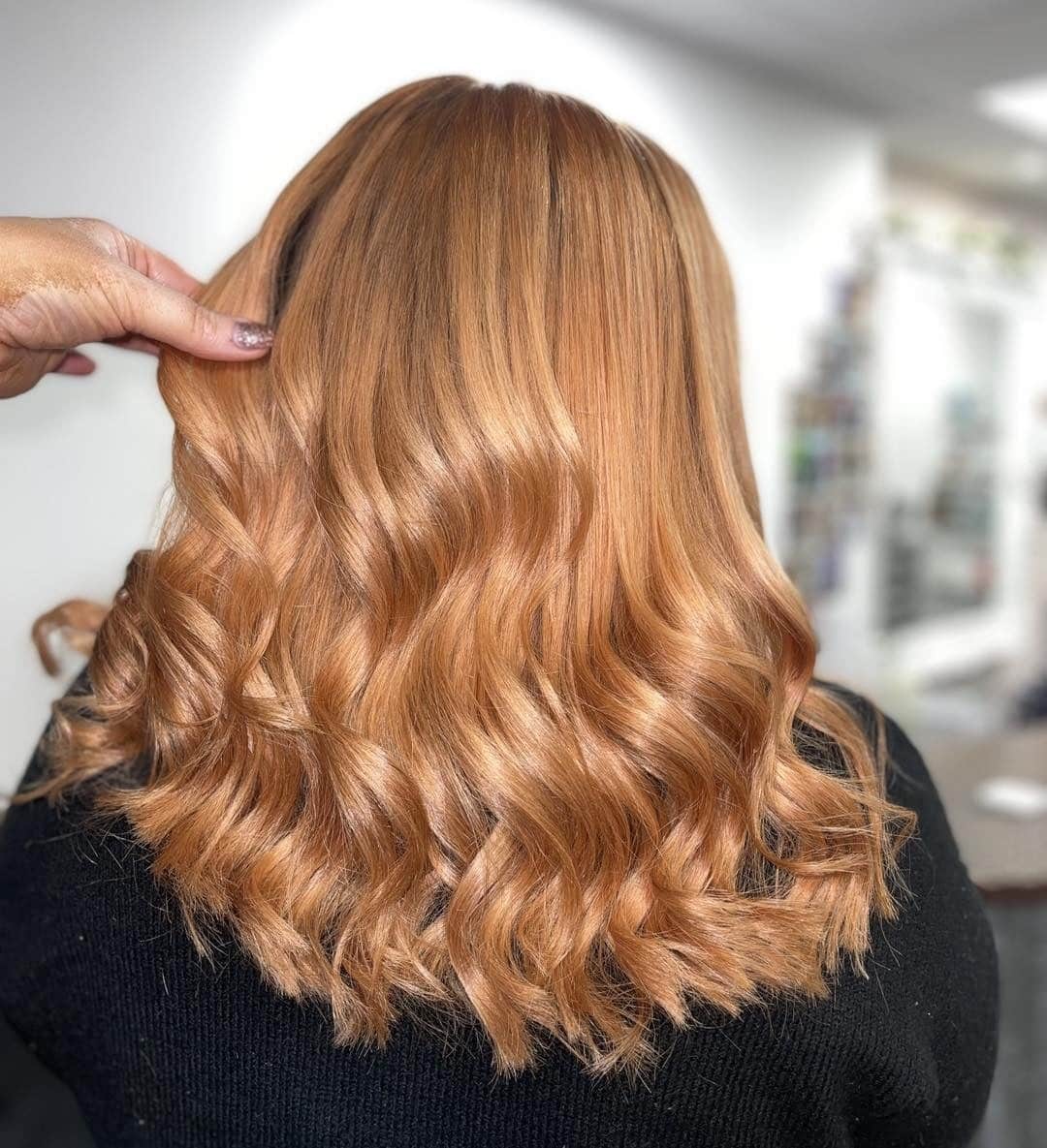 17. Glossy Copper Strawberry Curls - Strawberry Blonde Hair Color