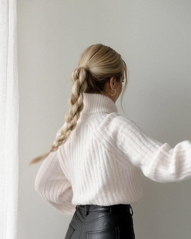 6. Polished Braided Ponytail - Winter Hairstyles
