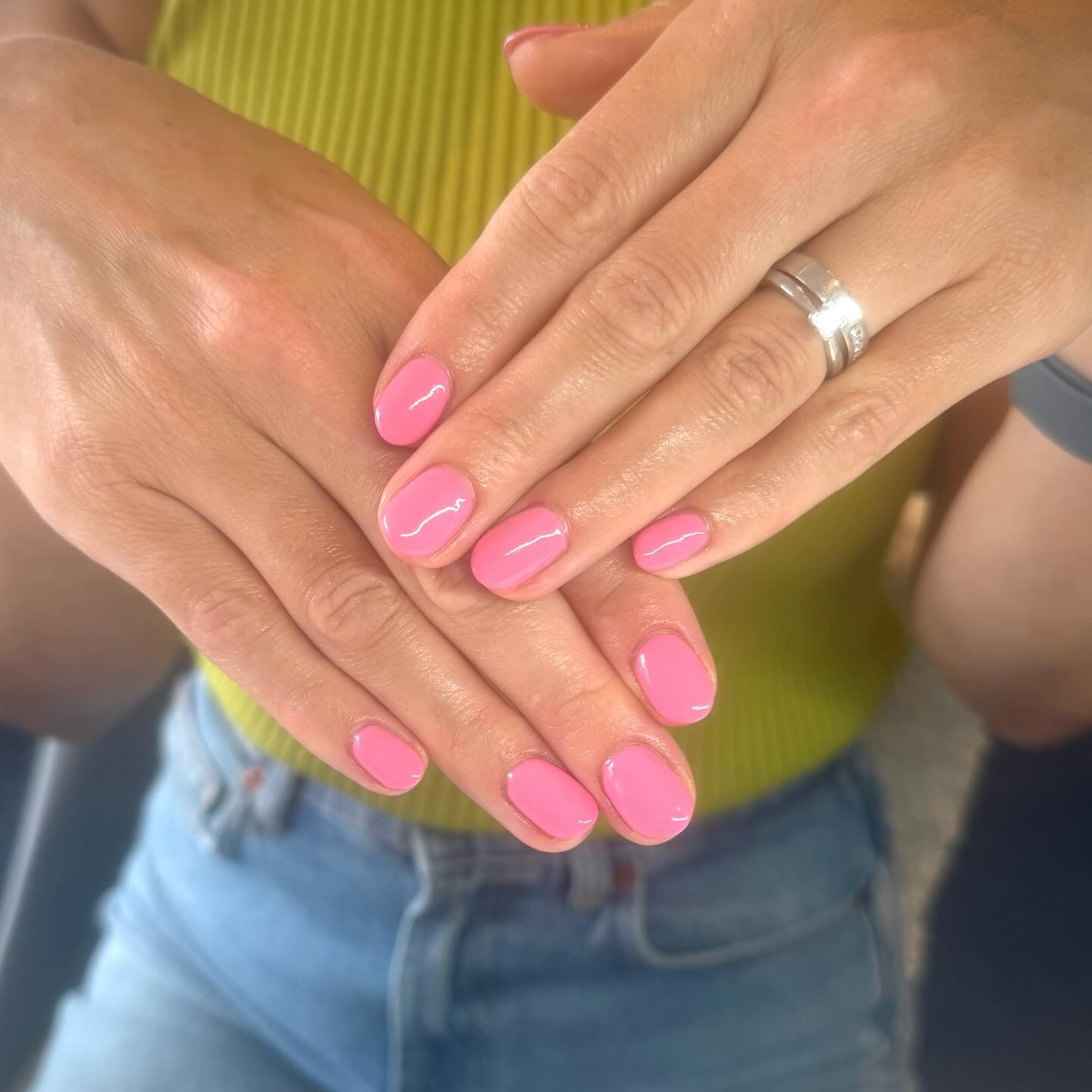 8. Candy Bloom – Glossy Bubblegum Pink - rounded nail ideas